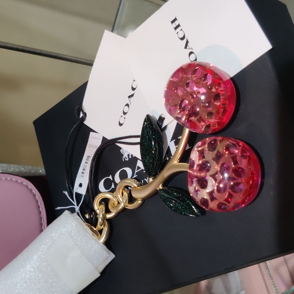 New! π πΈ Coach Signature Cherry ππ π πΈ Bag Charm - Picture 3 of 3